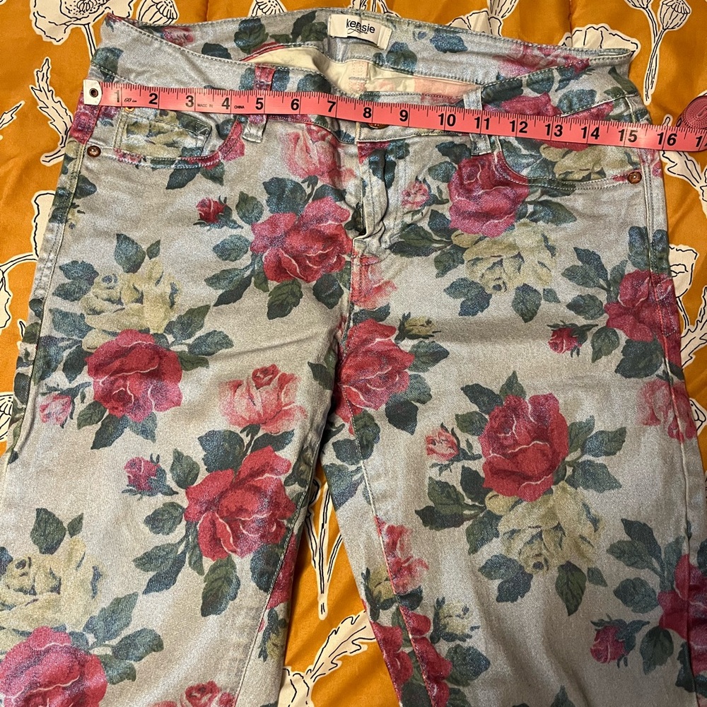 Floral Print Jeans